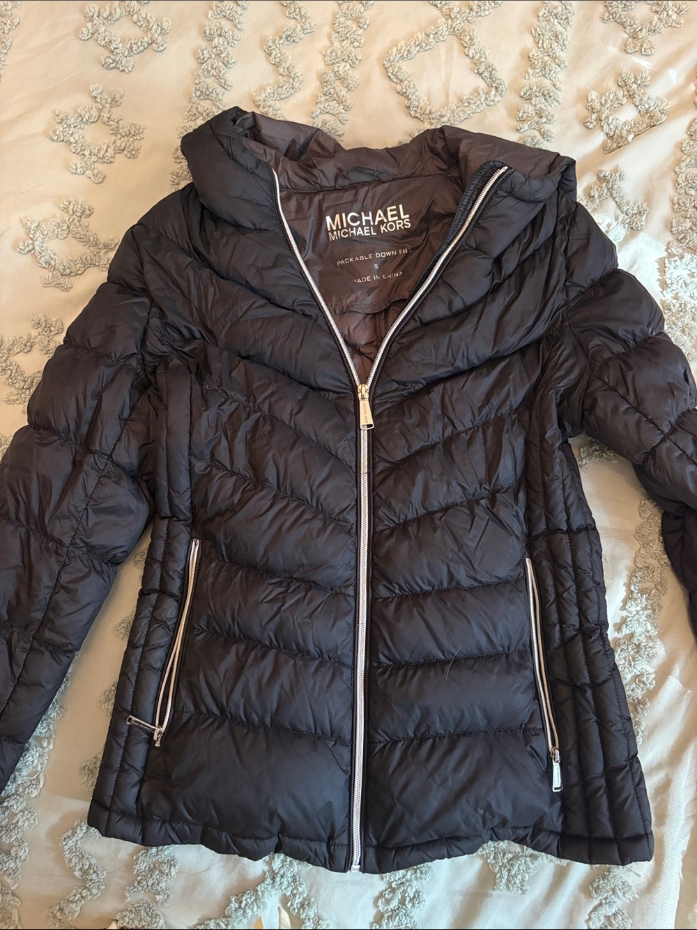 Michael Kors Black Packable Quilted Puffer Jacket